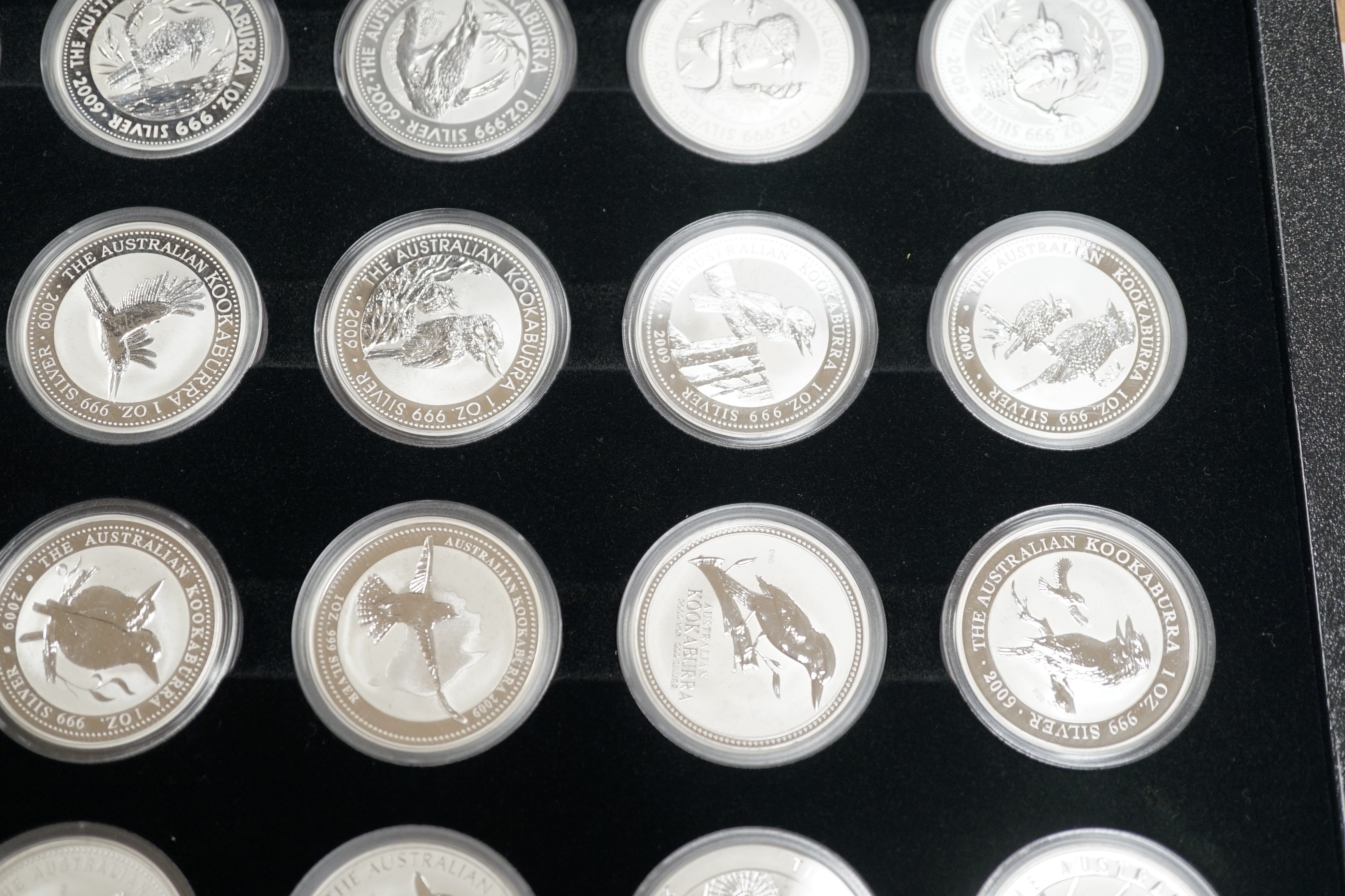 An Australian kookaburra 20th edition silver bullion 20 coin set